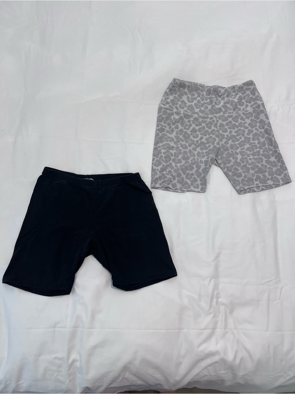 2 pairs Bike Shorts - Black and Gray Leopard
